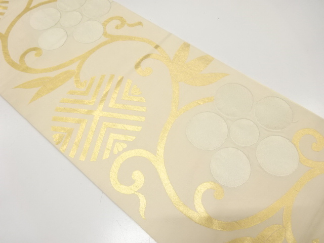 JAPANESE KIMONO / ANTIQUE FUKURO OBI / SILK / WOVEN BAMBOO GRASS